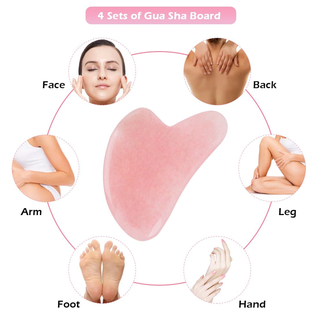 Rose Quartz Gua Sha – Natural Massage Stone